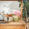 Set of 2 Rustic Weathered Cement Flower Pots - Perfect for Garden and Home Decor