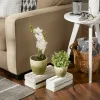 Set of 2 Rustic Weathered Cement Flower Pots - Perfect for Garden and Home Decor